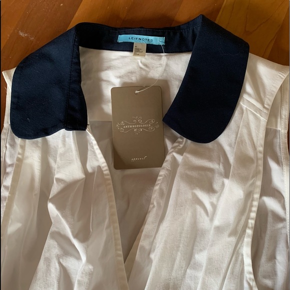 Leifnotes Navy & white wrap dress - size 10 - Picture 5 of 13